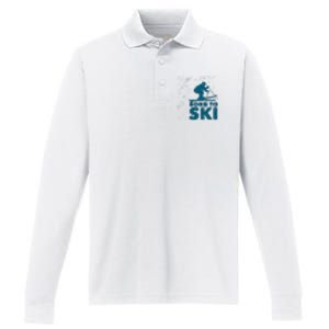 Born To Ski Performance Long Sleeve Polo