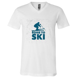 Born To Ski V-Neck T-Shirt