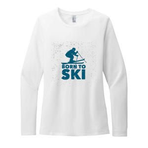 Born To Ski Womens CVC Long Sleeve Shirt