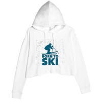 Born To Ski Crop Fleece Hoodie