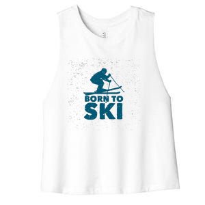 Born To Ski Women's Racerback Cropped Tank