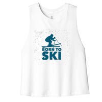 Born To Ski Women's Racerback Cropped Tank