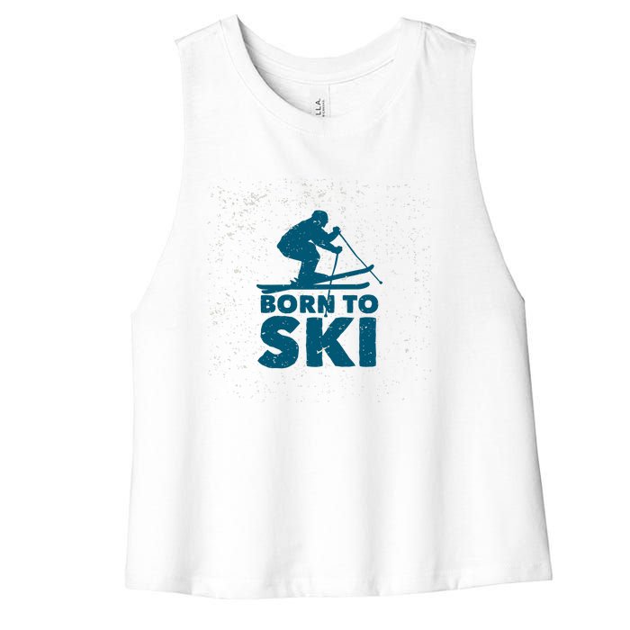 Born To Ski Women's Racerback Cropped Tank