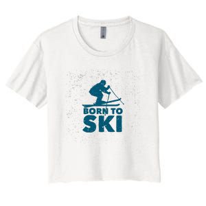 Born To Ski Women's Crop Top Tee