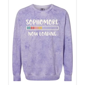 Back To School 10th Grade 10 Sophomore Now Loading Colorblast Crewneck Sweatshirt