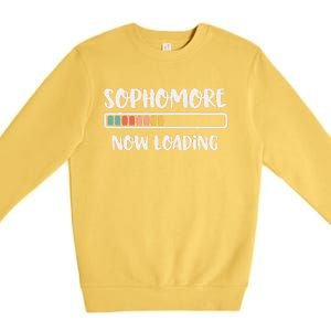 Back To School 10th Grade 10 Sophomore Now Loading Premium Crewneck Sweatshirt