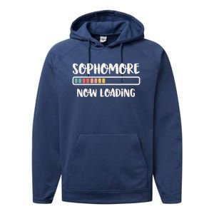 Back To School 10th Grade 10 Sophomore Now Loading Performance Fleece Hoodie