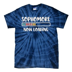 Back To School 10th Grade 10 Sophomore Now Loading Tie-Dye T-Shirt