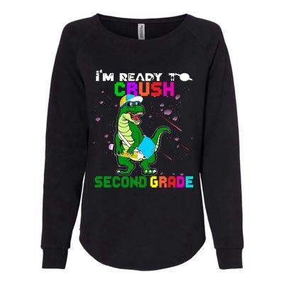 Back To School Dinosaur Im Ready To Crush Second Grade Great Gift Womens California Wash Sweatshirt