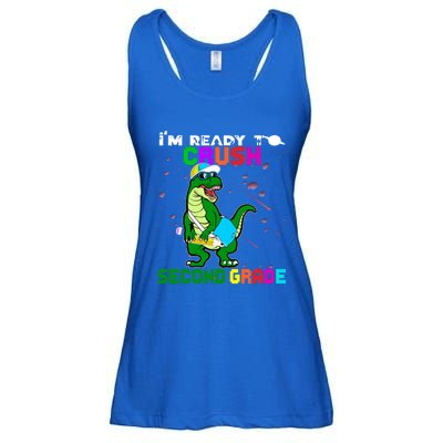 Back To School Dinosaur Im Ready To Crush Second Grade Great Gift Ladies Essential Flowy Tank