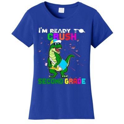 Back To School Dinosaur Im Ready To Crush Second Grade Great Gift Women's T-Shirt