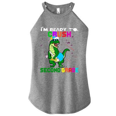 Back To School Dinosaur Im Ready To Crush Second Grade Great Gift Women's Perfect Tri Rocker Tank