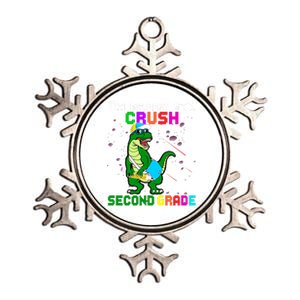 Back To School Dinosaur Im Ready To Crush Second Grade Great Gift Metallic Star Ornament