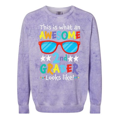 Back to School 2nd Grade Awesome Second Grader Looks Like Colorblast Crewneck Sweatshirt