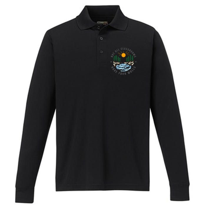 Back To School Not All Classrooms Have Four Walls Nature Performance Long Sleeve Polo