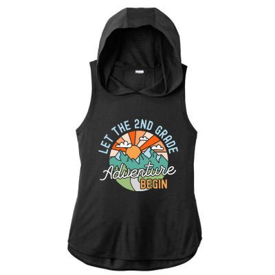 Back To School Gift Let The Second Grade Adventure Begin Ladies PosiCharge Tri-Blend Wicking Draft Hoodie Tank