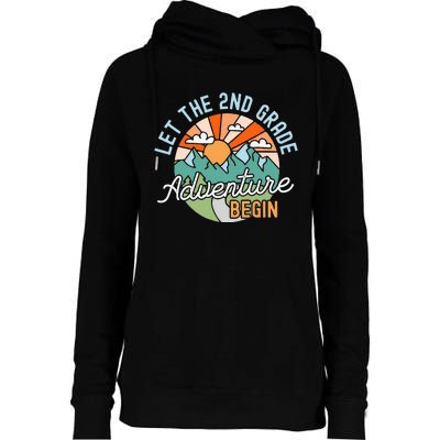 Back To School Gift Let The Second Grade Adventure Begin Womens Funnel Neck Pullover Hood