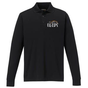 Basketball Tigers School Sports Fan Team Spirit Performance Long Sleeve Polo