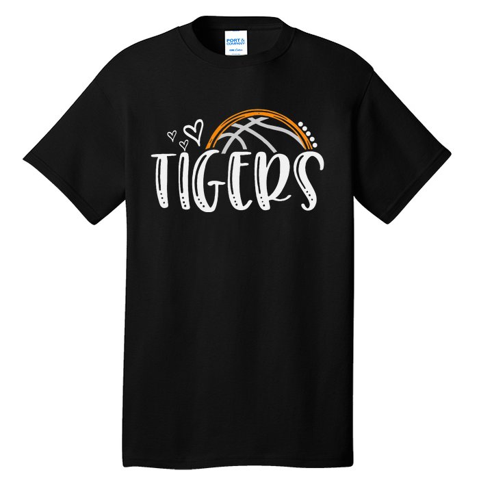 Basketball Tigers School Sports Fan Team Spirit Tall T-Shirt