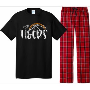 Basketball Tigers School Sports Fan Team Spirit Pajama Set