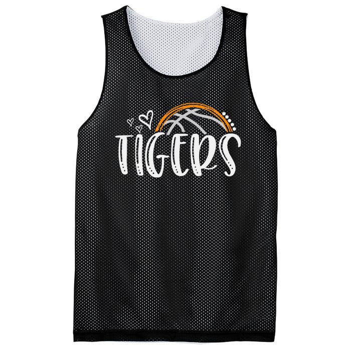 Basketball Tigers School Sports Fan Team Spirit Mesh Reversible Basketball Jersey Tank