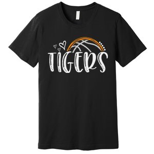 Basketball Tigers School Sports Fan Team Spirit Premium T-Shirt