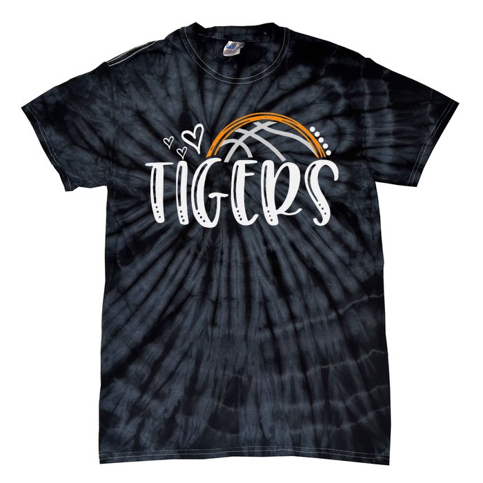 Basketball Tigers School Sports Fan Team Spirit Tie-Dye T-Shirt