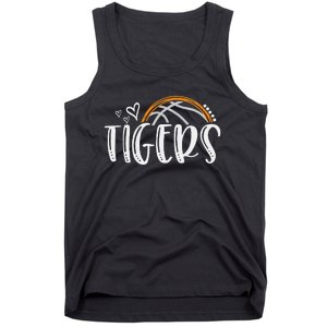 Basketball Tigers School Sports Fan Team Spirit Tank Top