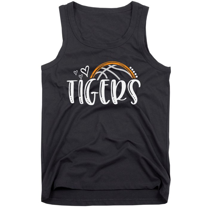 Basketball Tigers School Sports Fan Team Spirit Tank Top