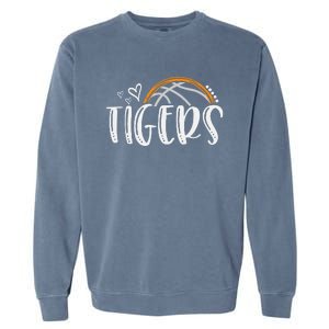 Basketball Tigers School Sports Fan Team Spirit Garment-Dyed Sweatshirt