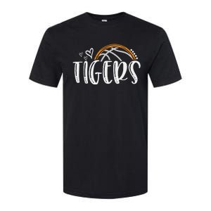 Basketball Tigers School Sports Fan Team Spirit Softstyle CVC T-Shirt