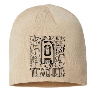 Back To School Art Teacher Typography Sustainable Beanie