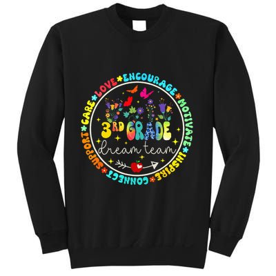 Back To School Third Grade Dream Team Teacher Flower Sweatshirt