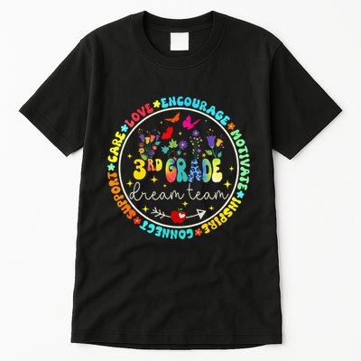 Back To School Third Grade Dream Team Teacher Flower Tall T-Shirt