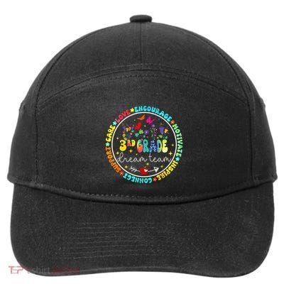 Back To School Third Grade Dream Team Teacher Flower 7-Panel Snapback Hat
