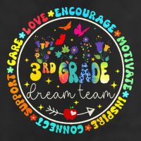 Back To School Third Grade Dream Team Teacher Flower Adult Drive Performance Visor