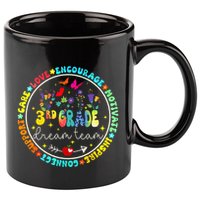 Back To School Third Grade Dream Team Teacher Flower 11oz C Handle Ceramic Mug