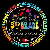 Back To School Third Grade Dream Team Teacher Flower Drawstring Bag