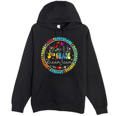 Back To School Third Grade Dream Team Teacher Flower Premium Pullover Hoodie