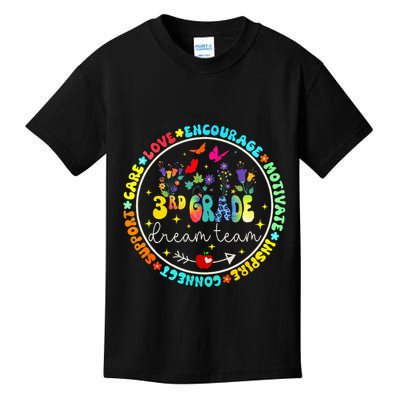 Back To School Third Grade Dream Team Teacher Flower Kids T-Shirt