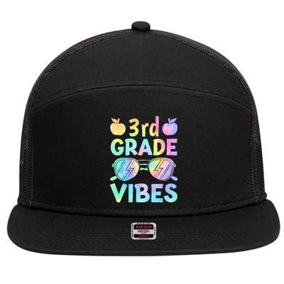 Back To School 3rd Grade Vibes First Day Of School Teachers 7 Panel Mesh Trucker Snapback Hat