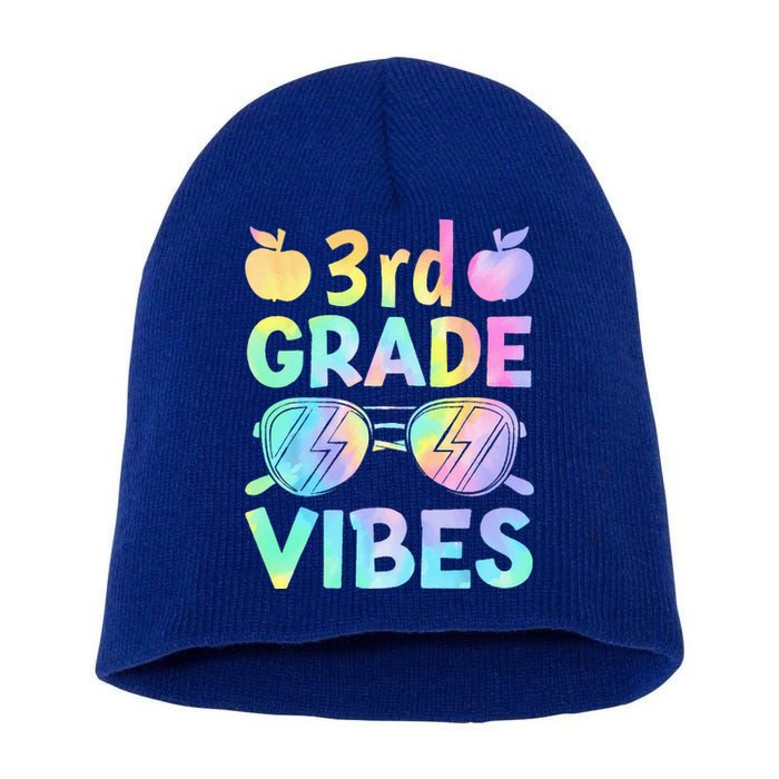 Back To School 3rd Grade Vibes First Day Of School Teachers Short Acrylic Beanie