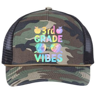 Back To School 3rd Grade Vibes First Day Of School Teachers Retro Rope Trucker Hat Cap