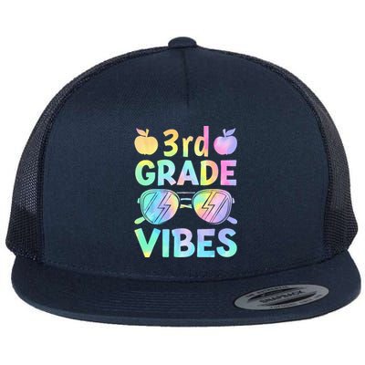 Back To School 3rd Grade Vibes First Day Of School Teachers Flat Bill Trucker Hat