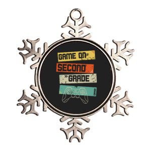 Back To School Game On 2nd Grade Funny Gamer Metallic Star Ornament