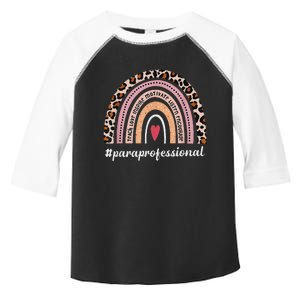 Back To School Paraprofessional Life Boho Leopard Rainbow Toddler Fine Jersey T-Shirt