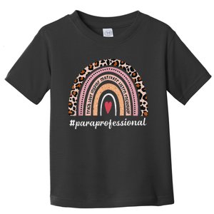 Back To School Paraprofessional Life Boho Leopard Rainbow Toddler T-Shirt