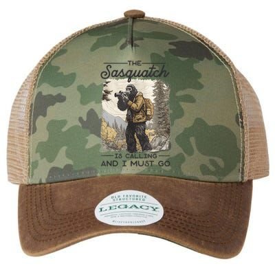 Bigfoot The Sasquatch Is Calling And I Must Go Legacy Tie Dye Trucker Hat