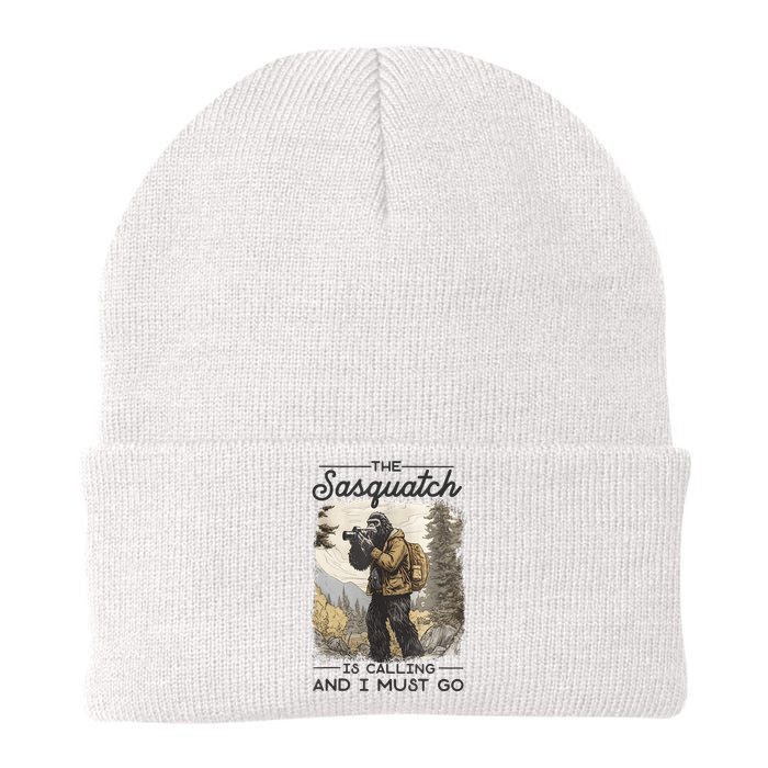 Bigfoot The Sasquatch Is Calling And I Must Go Knit Cap Winter Beanie