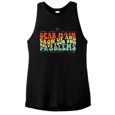 Back To School Math Quote Teens Dear Math Ladies PosiCharge Tri-Blend Wicking Tank